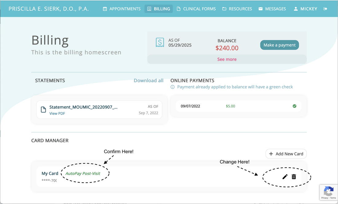 Confirm AutoPay setup
